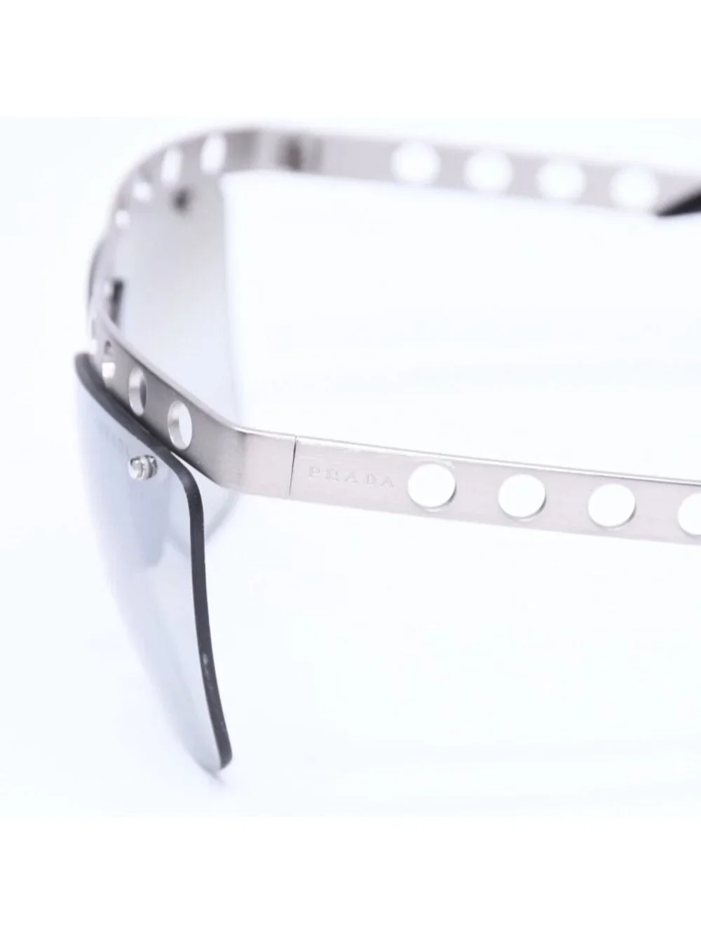 Prada Sunglasses Eyewear Metal Acetate Silver Black